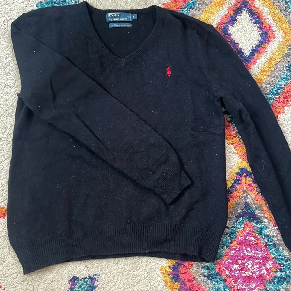 Ralph Lauren polo sweater- black- size large